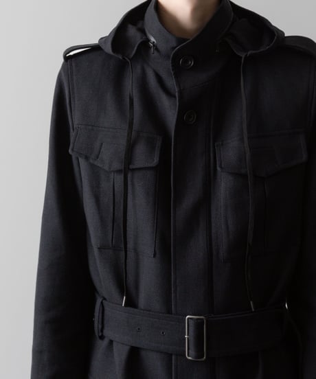 STAND COLLAR MILITARY COAT/BLACK