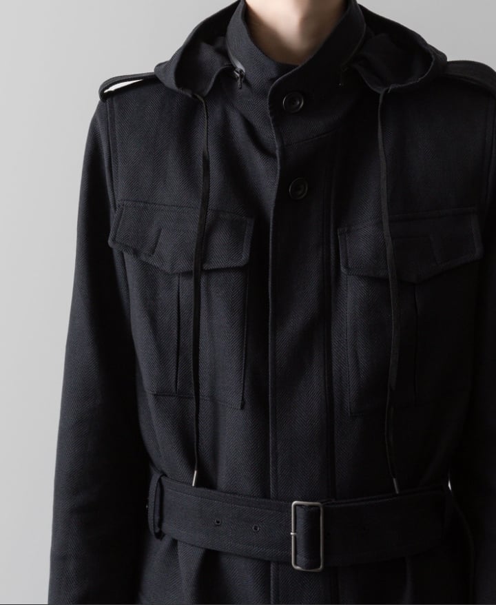 STAND COLLAR MILITARY COAT/BLACK | ato AOYAMA