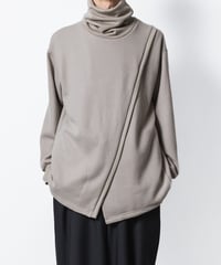 ASYMMETRY PULL-OVER CARDIGAN/BEIGE