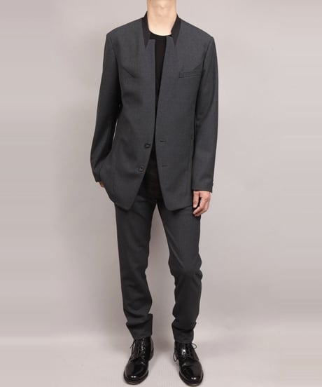 VINTAGE WOOL TAPERED PANTS/D.GRAY
