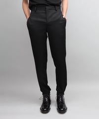 WOOL TWILL TAPERED PANTS/BLACK