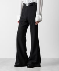 SLUB TWEED FLAIR PANTS/BLACK