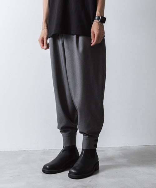 RECYCLE POLYESTER CUFFS PANTS/GRAY | ato AOYAMA