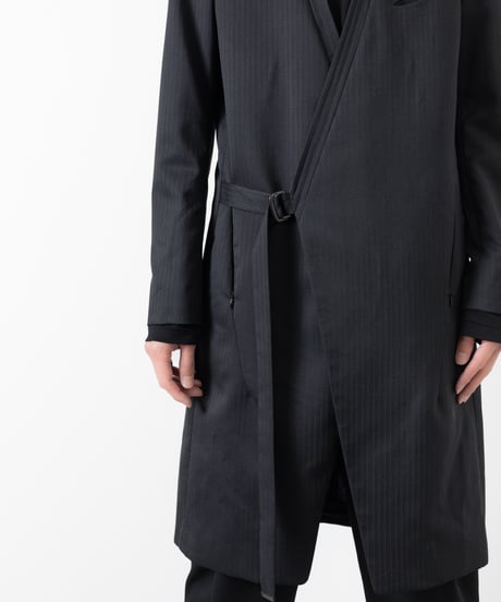 SHADOW STRIPE TYROCKEN COAT/BLACK