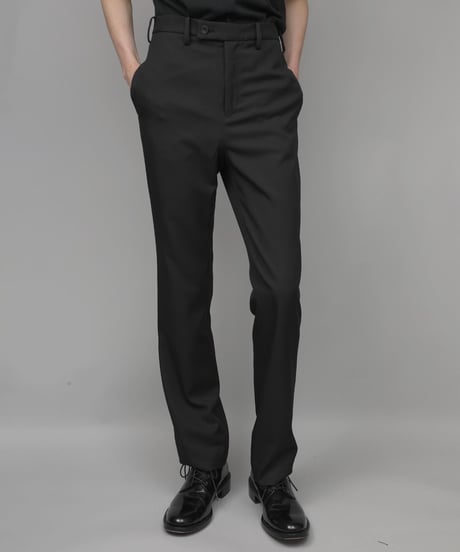 RECYCLE POLYESTER STRAIGHT PANTS / BLACK