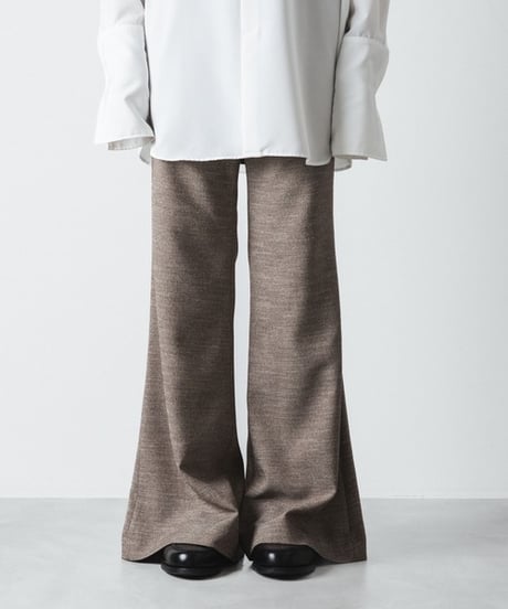 SLUB TWEED FLAIR PANTS/L.BROWN