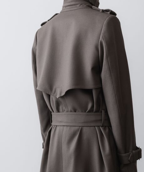 NEW WOOL TRENCH COAT/L.BROWN