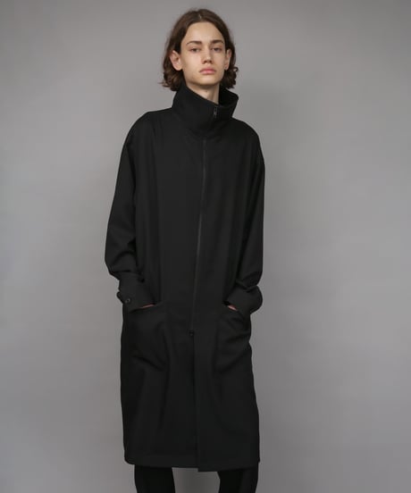 RECYCLE POLYESTER STAND COLLAR COAT