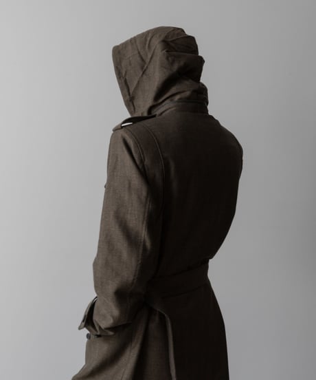 STAND COLLAR MILITARY COAT/KHAKI