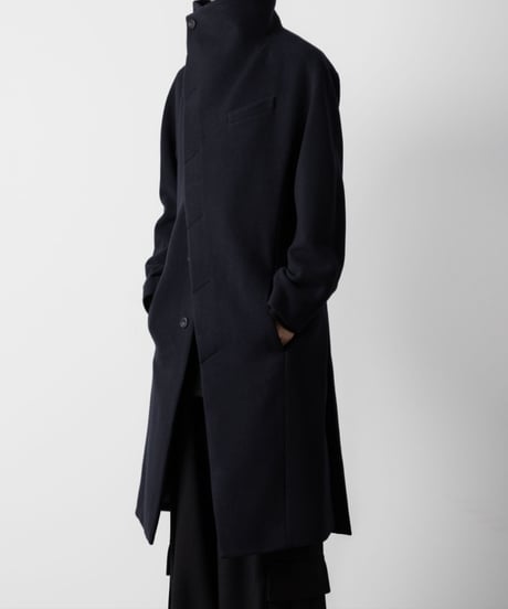 ENGLAND LAMB MELTON STAND COLLAR COAT/NAVY