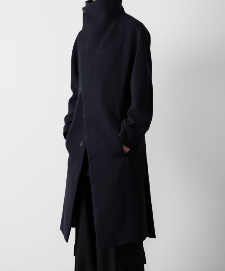 STAND COLLAR COAT/NAVY | ato AOYAMA