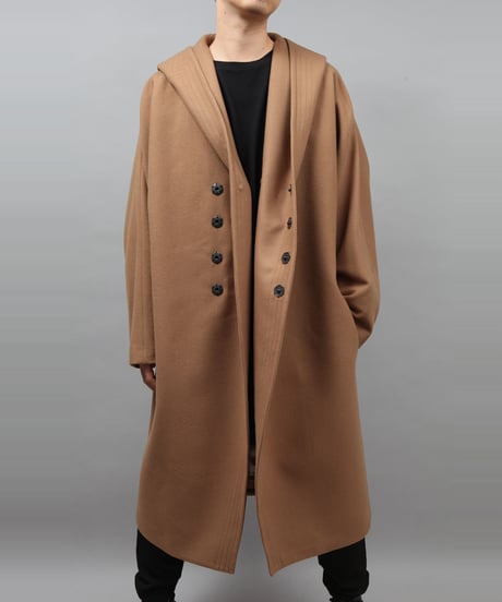 ENGLAND LAMB MELTON HOOD COAT/BEIGE
