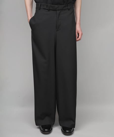 RECYCLE POLYESTER WIDE PANTS/BLACK