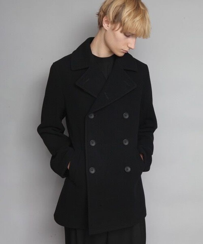 ato NEW CLASSIC P-COATサイズ46 定価97,900円　美品 NEW CLASSIC P-COAT/BLACK | ato AOYAMA