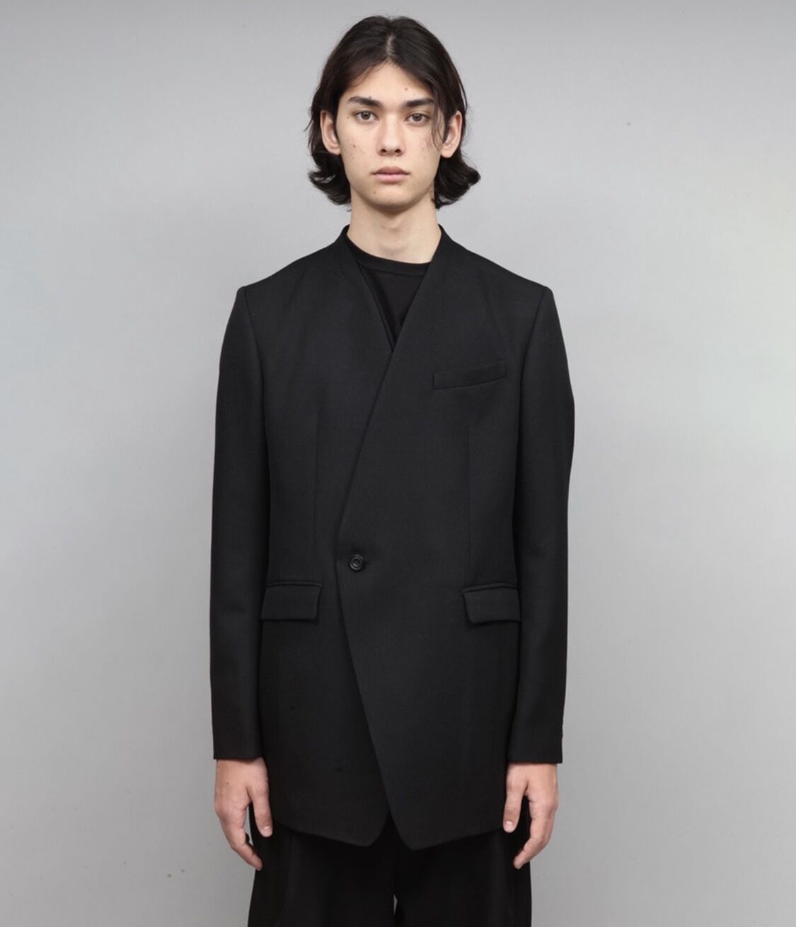 ジャケット・アウター ASYMMETRY-JACKET WOMENS】Asymmetry Bicolor Jacket アシンメトリーバイカラー