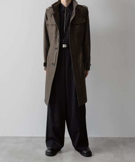 STAND COLLAR MILITARY COAT/KHAKI