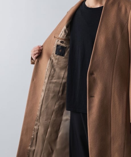 SINGLE CHARME NO-COLLAR COAT/BEIGE