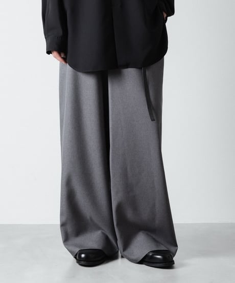 RECYCLE POLYESTER WIDE PANTS/GRY