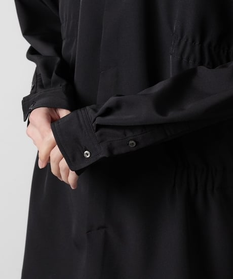 OVERSIZED SHIRRING SHIRTS/BLACK