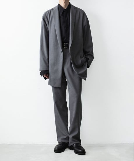 RECYCLE POLYESTER STRAIGHT PANTS / GRAY