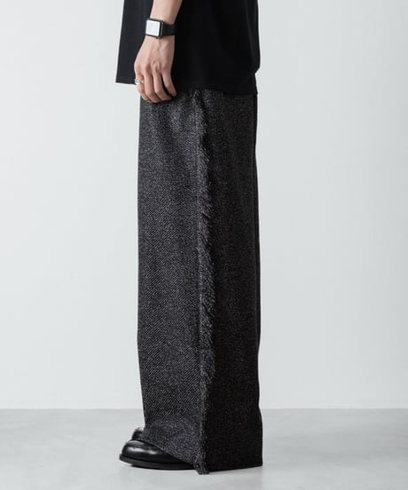 WIDE FRINGE PANTS/BLACK