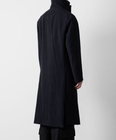 ENGLAND LAMB MELTON STAND COLLAR COAT/NAVY
