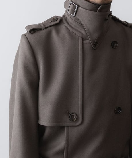 NEW WOOL TRENCH COAT/L.BROWN
