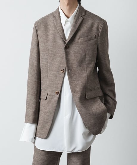 SLUB TWEED JACKET/L.BROWN