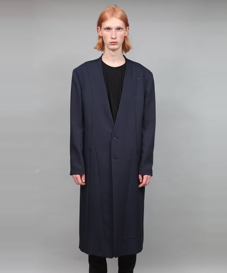 COLLARLESS COAT/NAVY