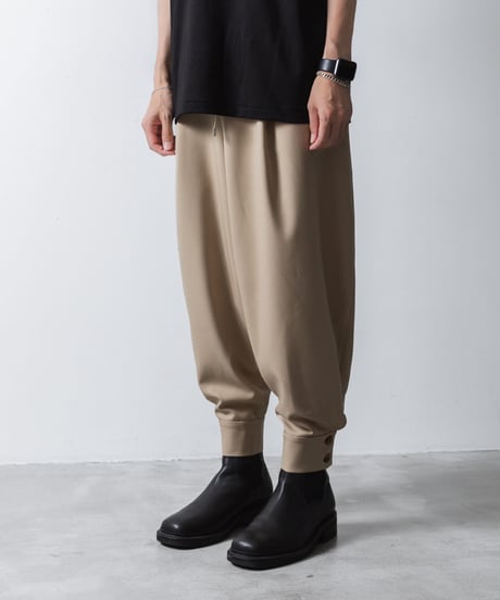 RECYCLE POLYESTER CUFFS PANTS/BEIGE
