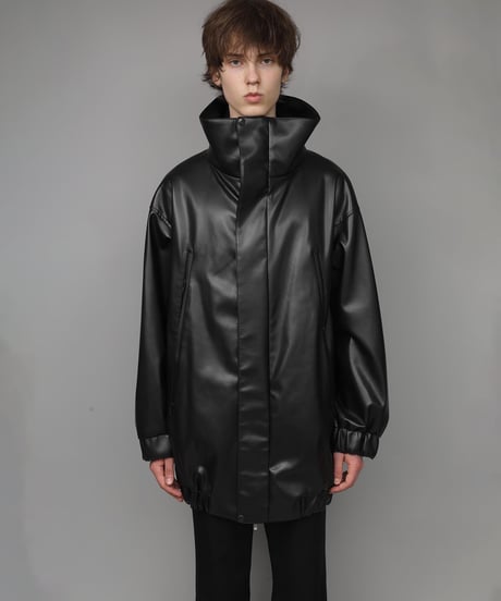 SYNTHETIC LEATHER BLOUSON/BLACK