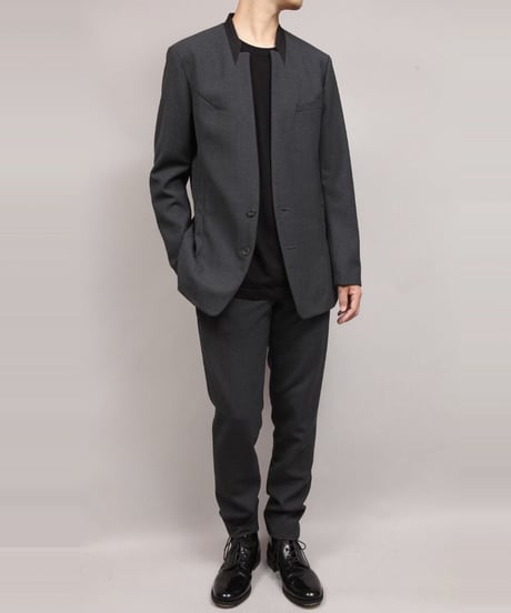 VINTAGE WOOL TAPERED PANTS/D.GRAY