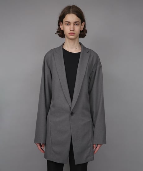 ONE BUTTON DEEP V-ZONE JACKET / GRAY