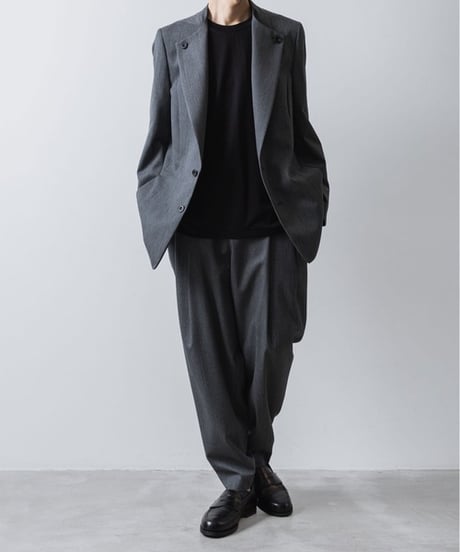 LAPEL BUTTONED JACKET/GRAY