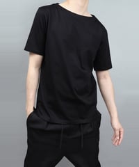 60/2 T-CLOTH BOAT NECK T-SHIRT/BLACK