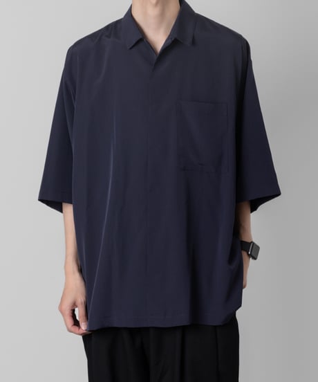 Crepe de Chine OPEN COLLAR SHIRTS/NAVY