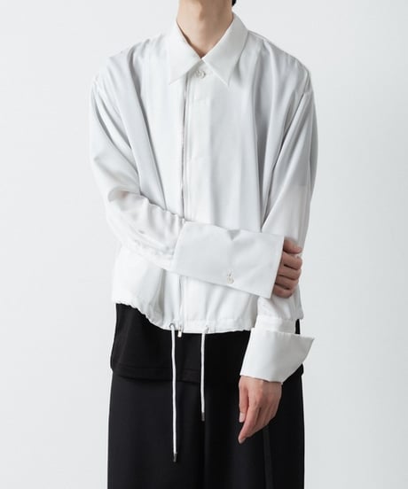 DOUBLE CUFFS ZIP SHIRT/WHITE