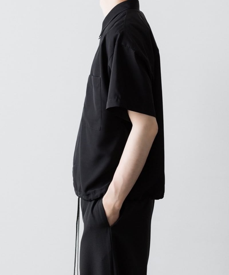 OVERSIZED DRAW CORD SHIRTS/BLACK | ato AOYAMA