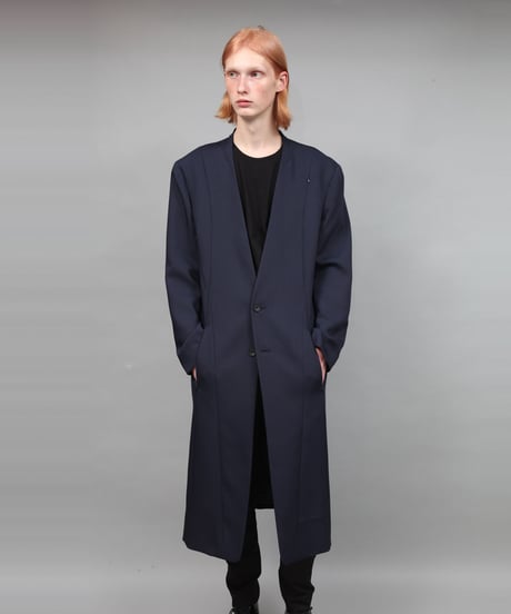 COLLARLESS COAT/NAVY