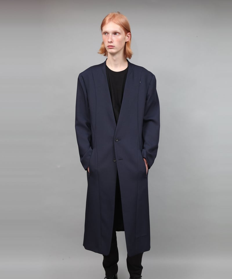 COLLARLESS COAT/NAVY | ato onlinestore