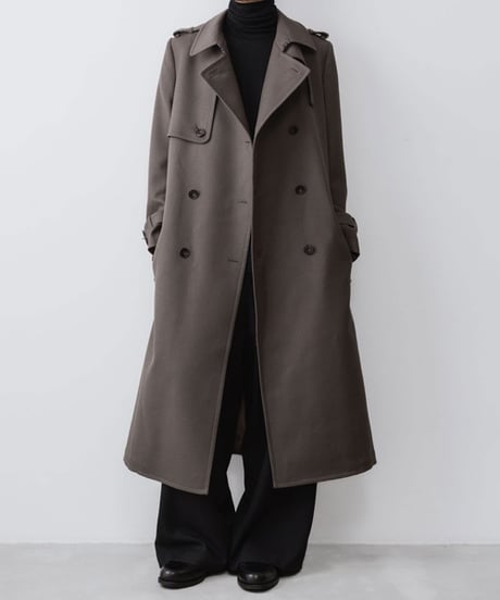 NEW WOOL TRENCH COAT/L.BROWN