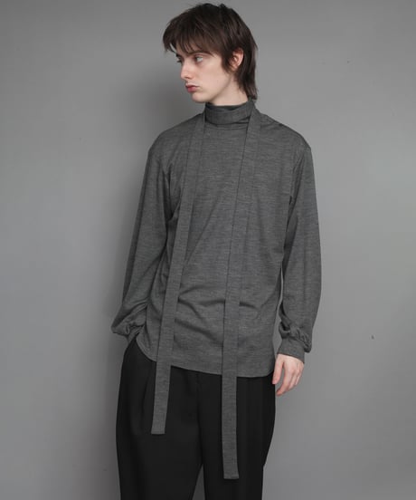 STAND COLLAR JERSEY WITH STALL