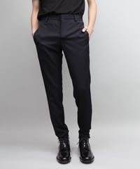 WOOL TWILL TAPERED PANTS/NAVY
