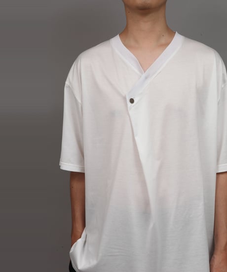DRAPE V-NECK T-SHIRT/WHITE