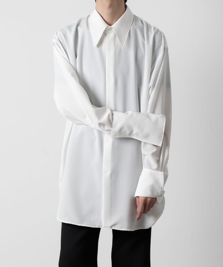 OVERSIZED DOUBLE CUFFS SHIRT/WHITE