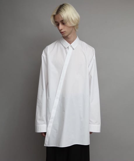 OVERSIZED DIAGONAL SHIRTS/WHITE
