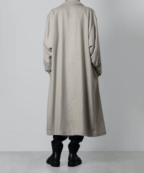 SLUB YARN BALMACAN COAT/BEIGE