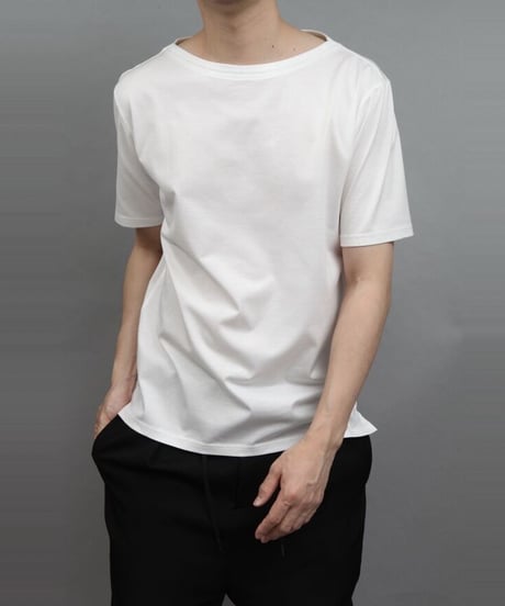 60/2 T-CLOTH BOAT NECK T-SHIRT/WHITE