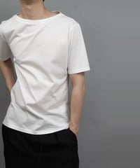 60/2 T-CLOTH BOAT NECK T-SHIRT/WHITE