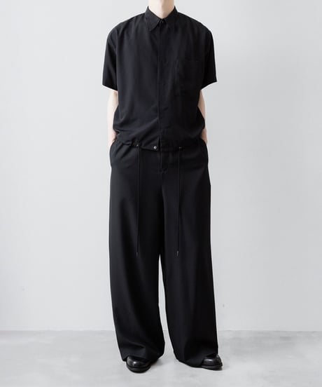 OVERSIZED DRAW CORD SHIRTS/BLACK